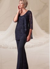 scoop neck mother of the bride pantsuits
