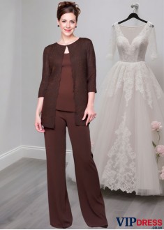 Full Length Chiffon Mother of the Bride Pantsuit with Jacket Online