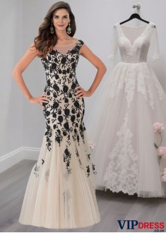 Tulle Bride Mother Dresses with Applique, Formal Evening Gowns