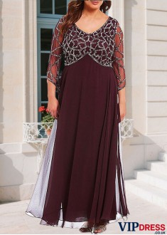 Illusion Sleeve A-line Mother of the Bride Gown