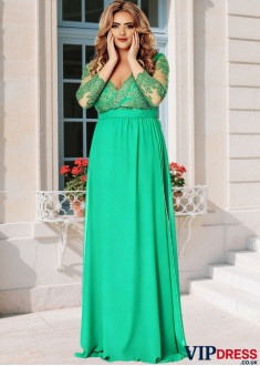 Illusion Sleeve A-line Mother of the Bride Gown