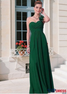 Green One Shoulder Chiffon Mother of the Bride & Bridesmaid Dresses