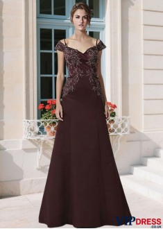 Elegant Satin Mother of the Bride Dress Spaghetti Straps A-Line
