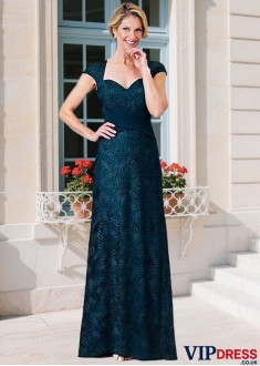 Cap Sleeve A-Line Mother of the Bride Dress