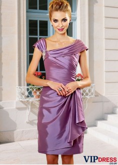 Square Neck Knee-Length Mother of the Bride Dress