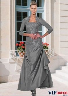 Strapless Taffeta Mother of the Bride Dress with Jacket
