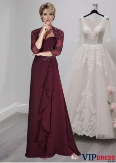 Sweetheart Neck Chiffon A-Line Mother of the Bride Dress with Matching Jacket