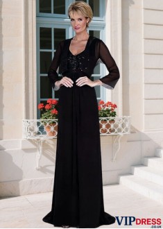 V-Neck A-Line Mother of the Bride Dress with Jacket