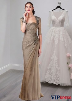 Strapless Net Sheath Mother of the Bride Dresses with Jacket and Appliques