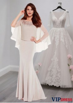 Best Mermaid Chiffon Mother of the Bride Dresses with Long Sleeves