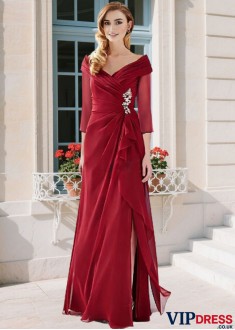 Off-the-Shoulder A-line Mother of the Bride Gown