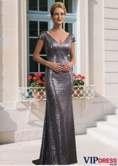 Elegant Sheath Mother of the Bride Dress Sequin Lace Full Length