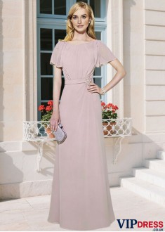 Elegant Pink Sheath Mother of the Bride Dress Full Length