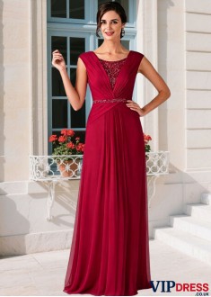 Elegant Chiffon Scoop Sheath Mother of the Bride Dress