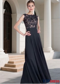 Lace Chiffon A-Line Bridesmaid Dress – Full Length Wedding Party Gown