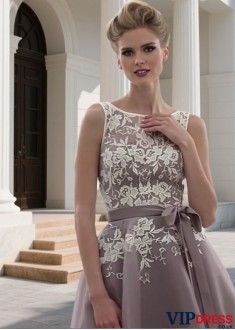 Lace Organza Tea Length Bridesmaid Dress & Wedding Party Dresses UK