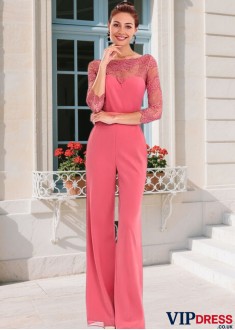 Elegant Bateau Neck Chiffon Evening Dress – Straight Floor-Length Gown