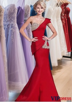 One Shoulder Mermaid Evening Dress – Floor Length Fishtail Formal Gown