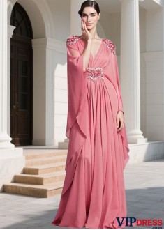 Elegant Chiffon Women Prom Party Dress – Floor Length Pleated Gowns UK