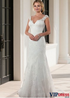 Cap Sleeve Lace Wedding Dress