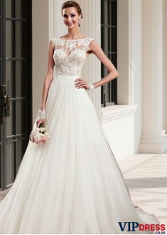 Cap Sleeve Lace Wedding Dress