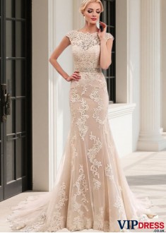 Bateau Mermaid Wedding Dress