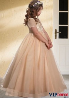 Tulle & Net Flower Girl Ball Gown – Elegant Wedding Occasion Dresses