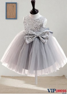 Sequin Lace Ball Gown Flower Girl Dress – Sparkly Princess Party Dress