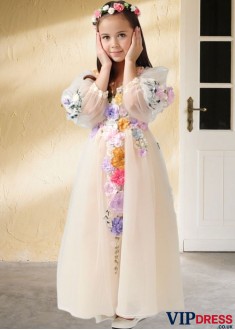 Satin & Organza A Line Flower Girl Dress – Child Dress for Wedding