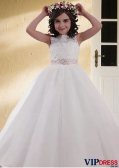 Elegant Lace & Tulle A Line Floor Length Flower Girl Dresses