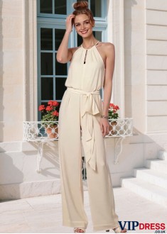Elegant Chiffon Halter Dress – Floor-Length Formal Evening Gown