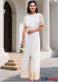 Elegant Chiffon Scoop Neck Bridesmaid Dresses UK with Appliques
